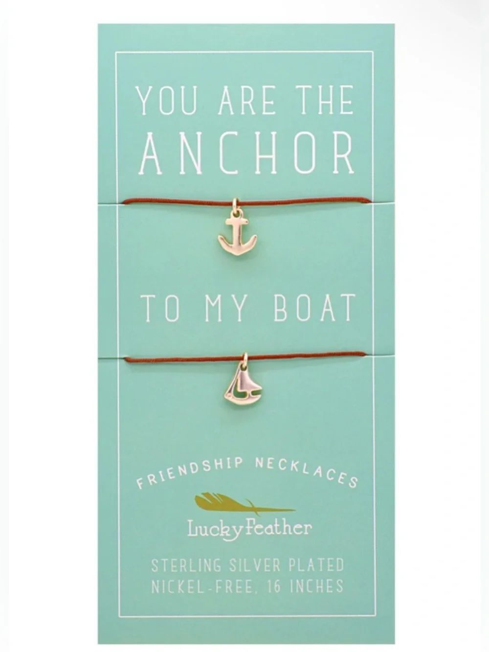 Friendship Necklace Set - You are the anchor to my boat
